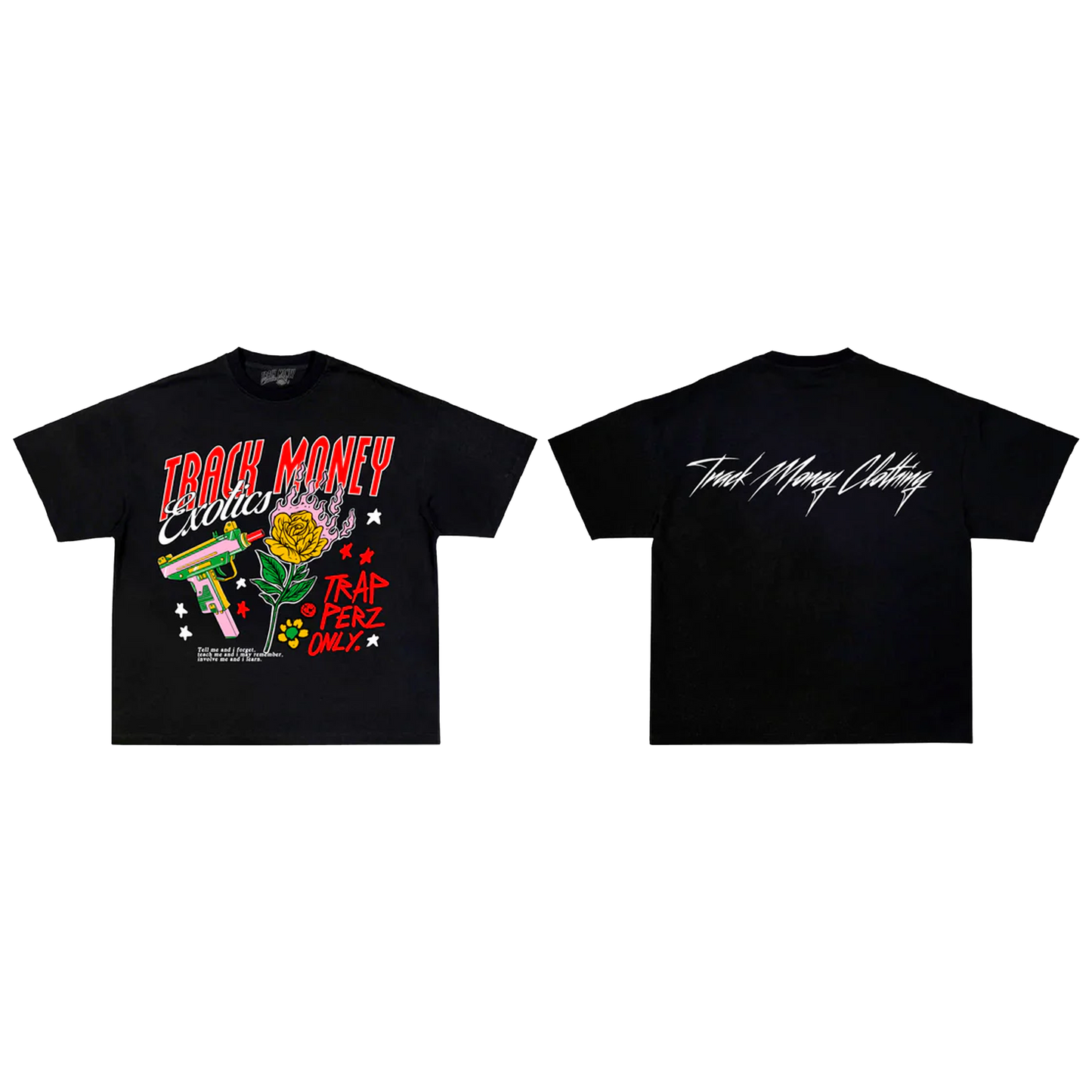 "TrackMoney Exotics" Black Oversized Tee