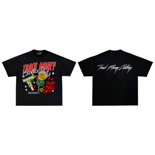 "TrackMoney Exotics" Black Oversized Tee